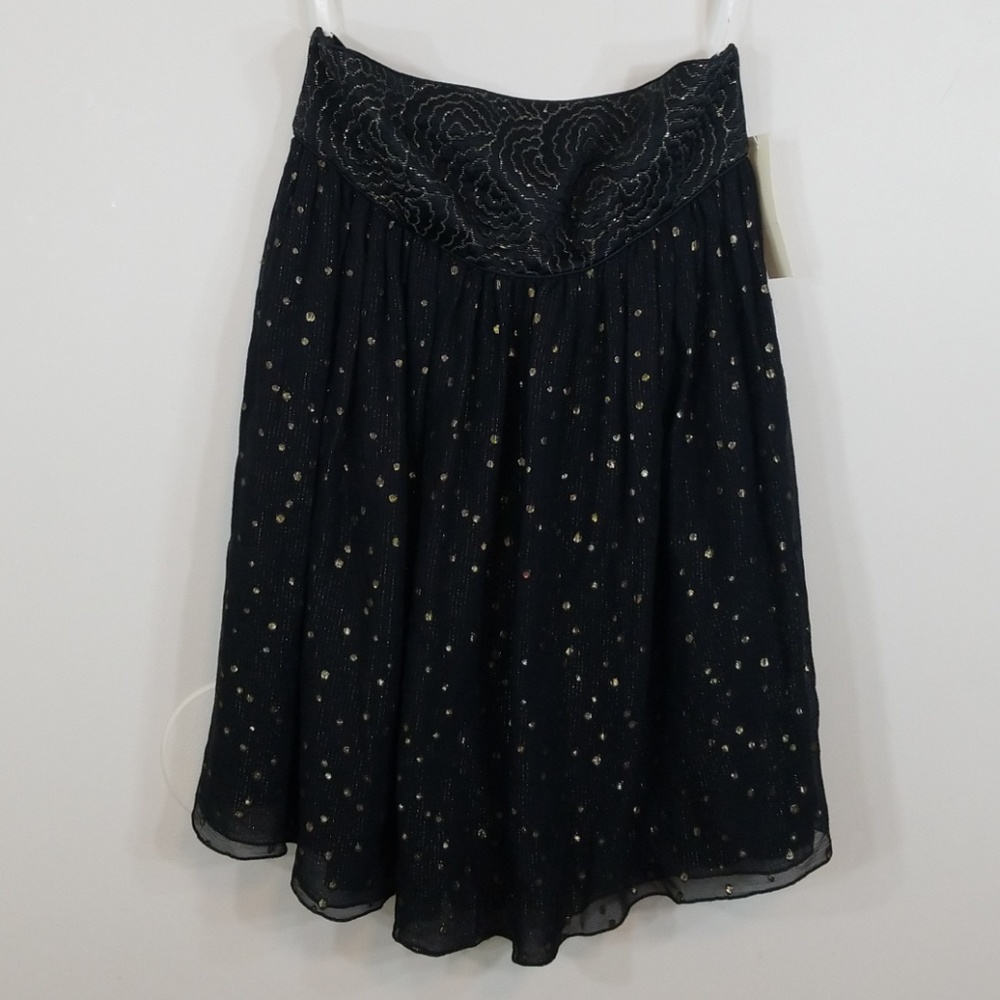 Helen Wang Silk Strapless Black/Gold Tunic NWT